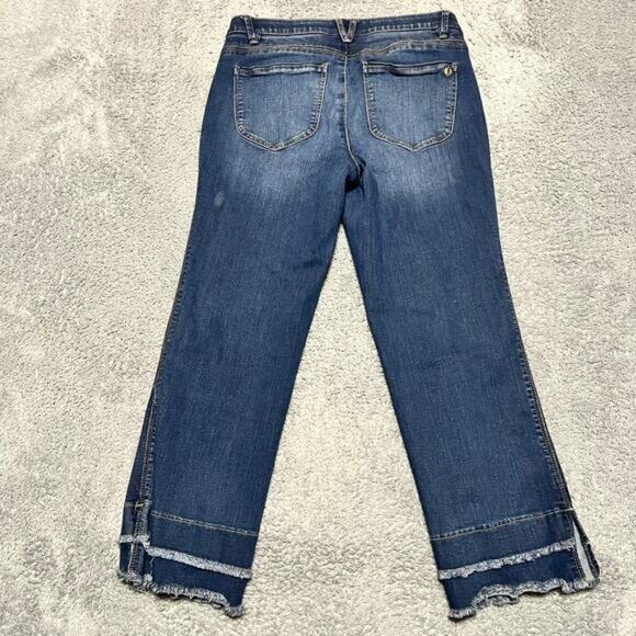 Democracy Jeans Womens 10 (32x26) Mid Rise Cropped Straight Blue - Picture 4 of 11